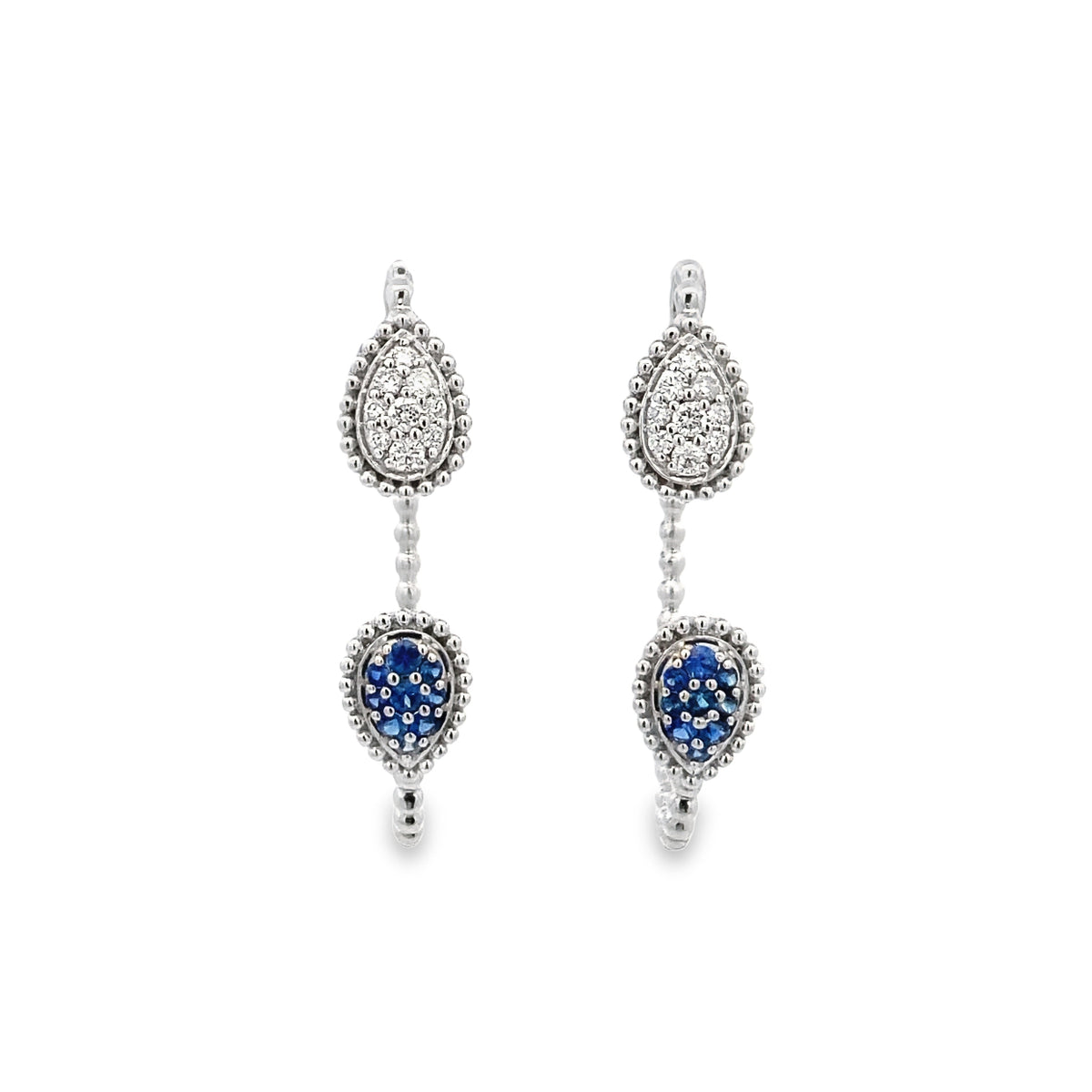 Sapphire & Diamond Open Hoop