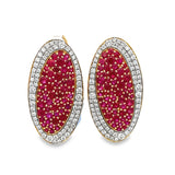 Ruby & Diamond Oval Earrings