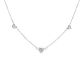 Hearts Stations Necklace- WG