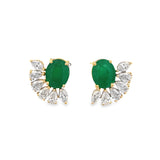 Emerald & Diamond Studs