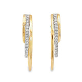 Diamond and Gold Triple Hoops