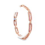 Pink Sapphire and Diamond Chain Bracelet