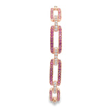 Pink Sapphire and Diamond Chain Bracelet