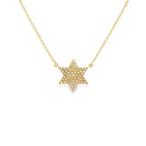 Pave Star of David Necklace- YG