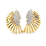 Diamond Cluster & Gold Statement Earrings