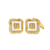 Mother of Pearl and Diamond Square Cufflinks