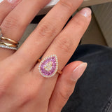 Pink Sapphire Pear Ring