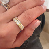 Bezel Emerald Cut Diamond Half-Band