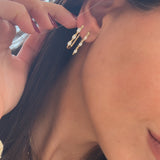 Gold Rope Hoop With Oval Diamonds