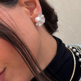 Pearl and Pink Mother Of Pearl Fan Earrings