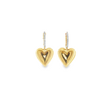Puffy Gold Heart Huggies