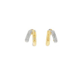 Gold & Diamond Double Loop Earrings