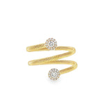 Fluted Wrap Ring With Round Diamonds