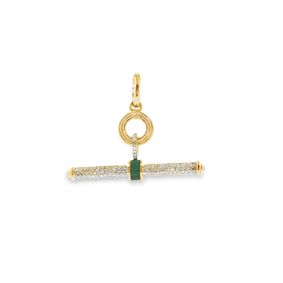 Emerald & Diamond Toggle Charm