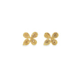 Yellow Diamond Flower Earrings
