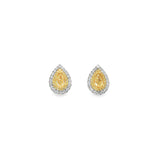 Yellow Diamond Pear Studs