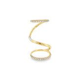 Long Diamond & Gold Flex Ring