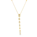 Baguette Bezel Lariat Necklace