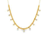 Ball Chain Necklace With Hanging Diamonds