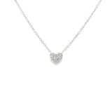 Mini Pave Heart Necklace- WG