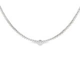 Bezel Tennis Necklace With Round Solitaire