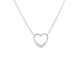Dainty Open Heart Necklace- WG