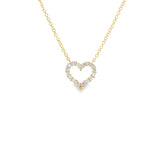 Open Diamond Heart Necklace- YG