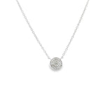 Pave Disc Necklace- WG