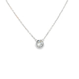 Round Bezel Solitaire Necklace WG