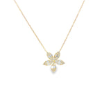 Baguette Flower Necklace- YG