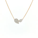 Ball Chain Necklace With Double Pear Pendant