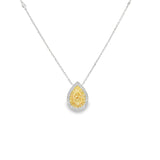 Yellow Diamond Pear Solitaire Necklace