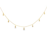Hanging Pave Pear Dainty Necklace