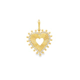 Fluted Heart Open Center Charm