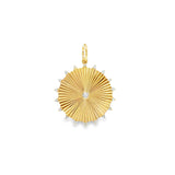 Gold Fluted Round Spike Charm