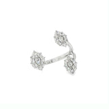 Three Stone Open Front Ring