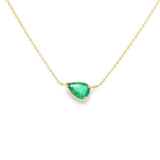 Emerald Pear Dainty Necklace