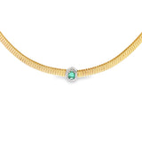 Italian Flex Necklace With Emerald Center