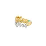 Mixed Shape Yellow & White Diamond Stacked Ring