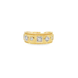 Brushed Gold Mix Shape Diamond Ring