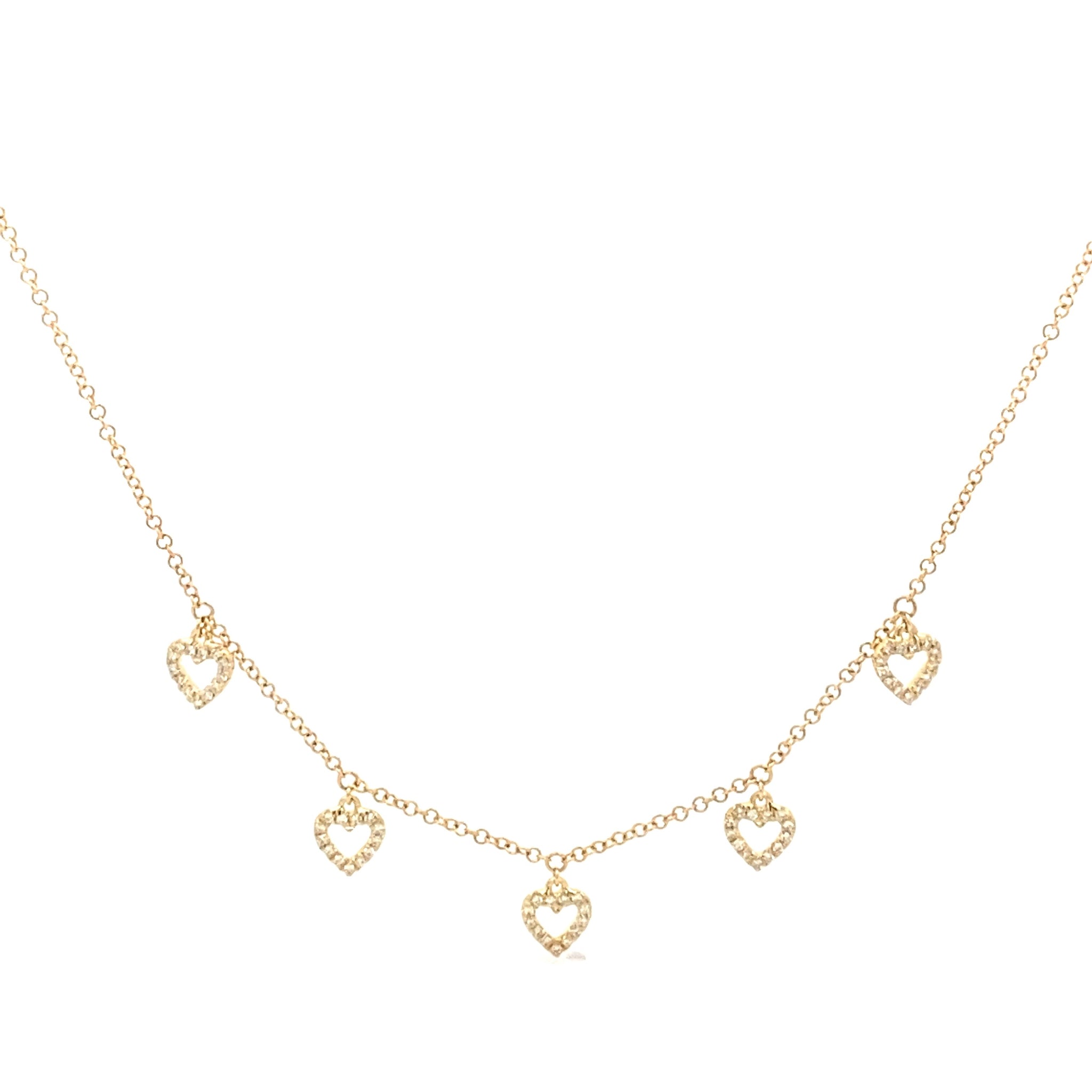 Dainty Hanging Hearts Necklace