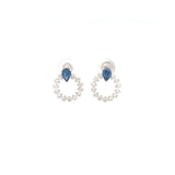 Sapphire/Diamond Circle Earrings