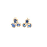 Blue Sapphire Cluster Earrings