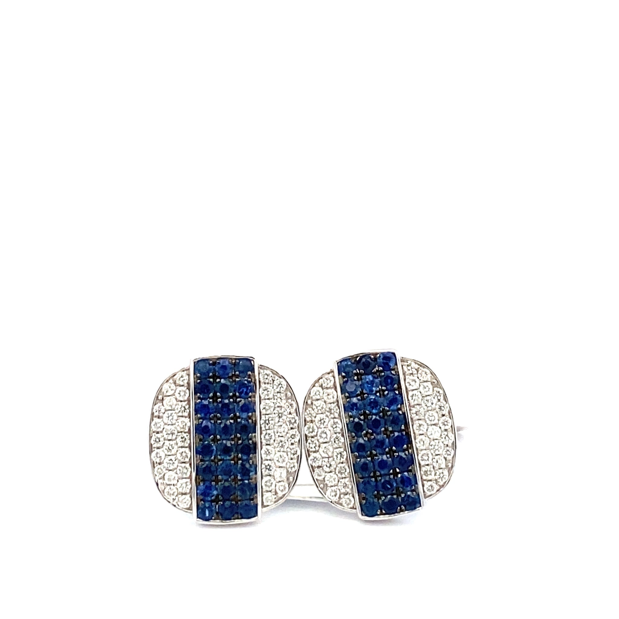 Round Diamond & Sapphire Cufflinks
