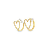 Pave Open Heart Huggies
