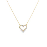 Diamond Open Heart Necklace- YG