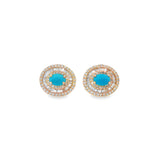 Turquoise & Baguette Diamond Earrings