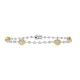 Spaced Tennis Bracelet With Oval Yellow Diamonds