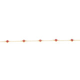 Dainty Ruby Clover Bracelet