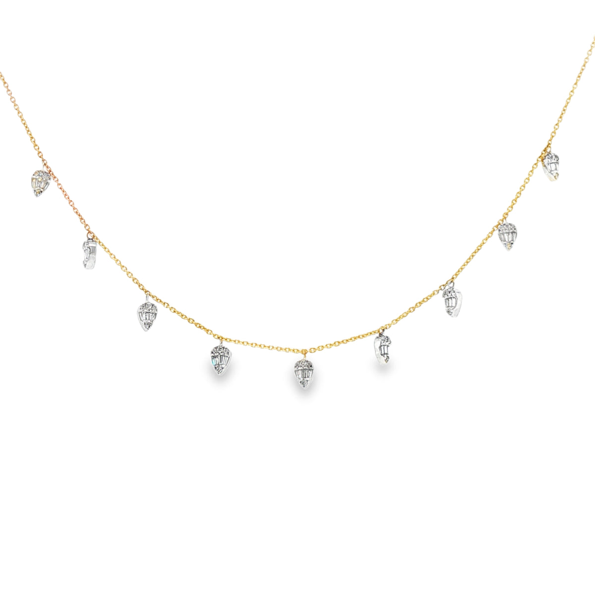 Hanging Baguette Teardrop Necklace